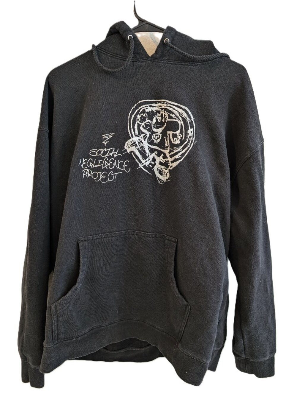 'Social Negligence Project' Black Heavy Weight Hoodie Size L